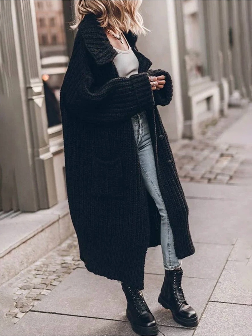 Mikuta Long Knitted Cardigan